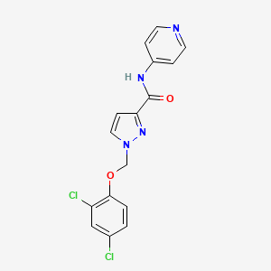 molecular formula C16H12Cl2N4O2 B4377771 1-[(2,4-dichlorophenoxy)methyl]-N-4-pyridinyl-1H-pyrazole-3-carboxamide 