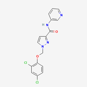 molecular formula C16H12Cl2N4O2 B4377777 1-[(2,4-DICHLOROPHENOXY)METHYL]-N~3~-(3-PYRIDYL)-1H-PYRAZOLE-3-CARBOXAMIDE 