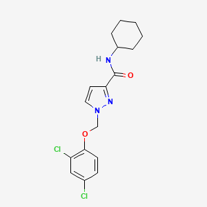 molecular formula C17H19Cl2N3O2 B4377787 N~3~-CYCLOHEXYL-1-[(2,4-DICHLOROPHENOXY)METHYL]-1H-PYRAZOLE-3-CARBOXAMIDE 