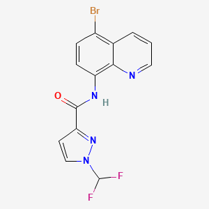 molecular formula C14H9BrF2N4O B4377799 N-(5-bromo-8-quinolinyl)-1-(difluoromethyl)-1H-pyrazole-3-carboxamide 