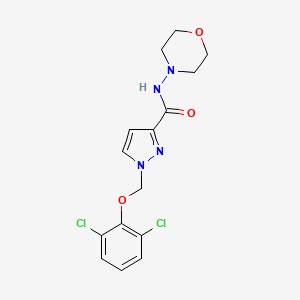 molecular formula C15H16Cl2N4O3 B4377811 1-[(2,6-DICHLOROPHENOXY)METHYL]-N~3~-MORPHOLINO-1H-PYRAZOLE-3-CARBOXAMIDE 