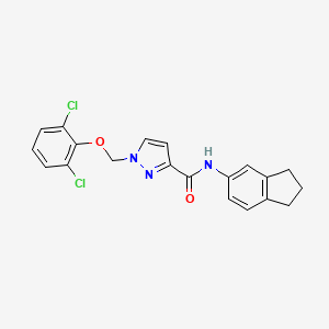 molecular formula C20H17Cl2N3O2 B4377823 1-[(2,6-DICHLOROPHENOXY)METHYL]-N~3~-(2,3-DIHYDRO-1H-INDEN-5-YL)-1H-PYRAZOLE-3-CARBOXAMIDE 