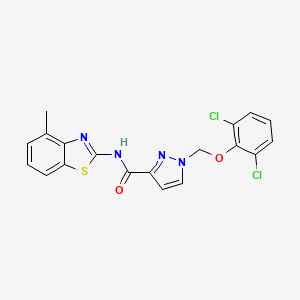 molecular formula C19H14Cl2N4O2S B4377844 1-[(2,6-DICHLOROPHENOXY)METHYL]-N~3~-(4-METHYL-1,3-BENZOTHIAZOL-2-YL)-1H-PYRAZOLE-3-CARBOXAMIDE 