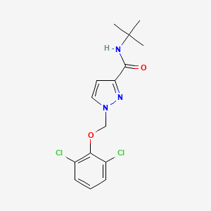 molecular formula C15H17Cl2N3O2 B4377858 N-(tert-butyl)-1-[(2,6-dichlorophenoxy)methyl]-1H-pyrazole-3-carboxamide 