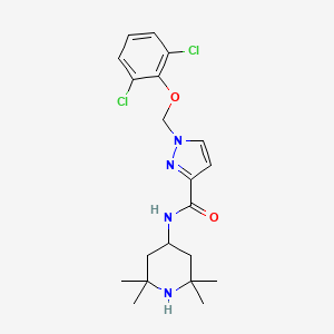 molecular formula C20H26Cl2N4O2 B4377872 1-[(2,6-DICHLOROPHENOXY)METHYL]-N~3~-(2,2,6,6-TETRAMETHYL-4-PIPERIDYL)-1H-PYRAZOLE-3-CARBOXAMIDE 