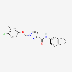 molecular formula C21H20ClN3O2 B4377889 1-[(4-CHLORO-3-METHYLPHENOXY)METHYL]-N~3~-(2,3-DIHYDRO-1H-INDEN-5-YL)-1H-PYRAZOLE-3-CARBOXAMIDE 