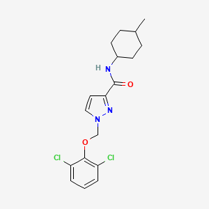 molecular formula C18H21Cl2N3O2 B4377914 1-[(2,6-DICHLOROPHENOXY)METHYL]-N~3~-(4-METHYLCYCLOHEXYL)-1H-PYRAZOLE-3-CARBOXAMIDE 