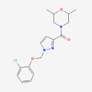 molecular formula C17H20ClN3O3 B4377919 {1-[(2-CHLOROPHENOXY)METHYL]-1H-PYRAZOL-3-YL}(2,6-DIMETHYLMORPHOLINO)METHANONE 