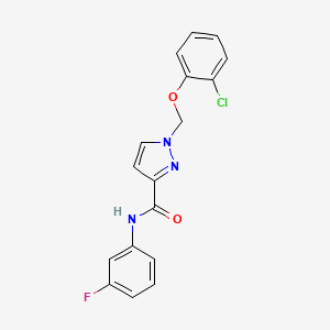 molecular formula C17H13ClFN3O2 B4377963 1-[(2-CHLOROPHENOXY)METHYL]-N~3~-(3-FLUOROPHENYL)-1H-PYRAZOLE-3-CARBOXAMIDE 