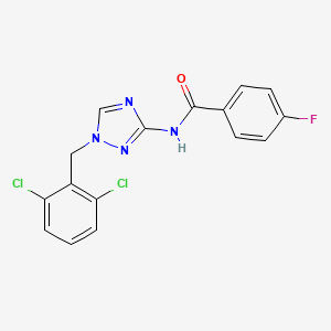 N-[1-(2,6-dichlorobenzyl)-1H-1,2,4-triazol-3-yl]-4-fluorobenzamide