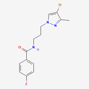 molecular formula C14H15BrFN3O B4378013 N-[3-(4-bromo-3-methyl-1H-pyrazol-1-yl)propyl]-4-fluorobenzamide 