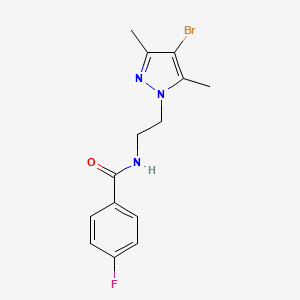 N-[2-(4-bromo-3,5-dimethyl-1H-pyrazol-1-yl)ethyl]-4-fluorobenzamide