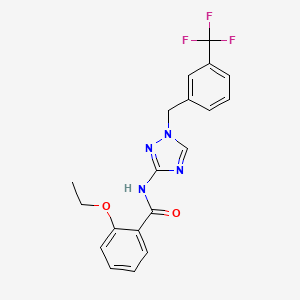 molecular formula C19H17F3N4O2 B4378095 2-ethoxy-N-{1-[3-(trifluoromethyl)benzyl]-1H-1,2,4-triazol-3-yl}benzamide 