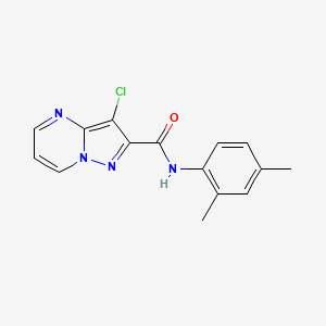 molecular formula C15H13ClN4O B4378107 3-chloro-N-(2,4-dimethylphenyl)pyrazolo[1,5-a]pyrimidine-2-carboxamide 