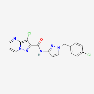 3-chloro-N-[1-(4-chlorobenzyl)-1H-pyrazol-3-yl]pyrazolo[1,5-a]pyrimidine-2-carboxamide