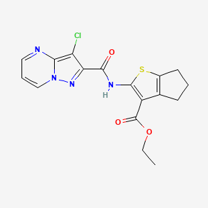 ethyl 2-{[(3-chloropyrazolo[1,5-a]pyrimidin-2-yl)carbonyl]amino}-5,6-dihydro-4H-cyclopenta[b]thiophene-3-carboxylate