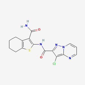 N-[3-(AMINOCARBONYL)-4,5,6,7-TETRAHYDRO-1-BENZOTHIOPHEN-2-YL]-3-CHLOROPYRAZOLO[1,5-A]PYRIMIDINE-2-CARBOXAMIDE