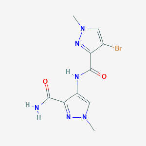 4-{[(4-BROMO-1-METHYL-1H-PYRAZOL-3-YL)CARBONYL]AMINO}-1-METHYL-1H-PYRAZOLE-3-CARBOXAMIDE