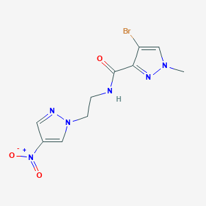 4-bromo-1-methyl-N-[2-(4-nitro-1H-pyrazol-1-yl)ethyl]-1H-pyrazole-3-carboxamide