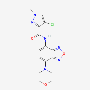 molecular formula C15H15ClN6O3 B4378184 4-CHLORO-1-METHYL-N-(7-MORPHOLINO-2,1,3-BENZOXADIAZOL-4-YL)-1H-PYRAZOLE-3-CARBOXAMIDE 