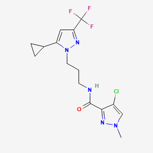 4-chloro-N-{3-[5-cyclopropyl-3-(trifluoromethyl)-1H-pyrazol-1-yl]propyl}-1-methyl-1H-pyrazole-3-carboxamide