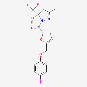 [5-HYDROXY-3-METHYL-5-(TRIFLUOROMETHYL)-4,5-DIHYDRO-1H-PYRAZOL-1-YL]{5-[(4-IODOPHENOXY)METHYL]-2-FURYL}METHANONE