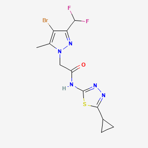 2-[4-bromo-3-(difluoromethyl)-5-methyl-1H-pyrazol-1-yl]-N-(5-cyclopropyl-1,3,4-thiadiazol-2-yl)acetamide