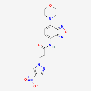 molecular formula C16H17N7O5 B4378235 N-(7-MORPHOLINO-2,1,3-BENZOXADIAZOL-4-YL)-3-(4-NITRO-1H-PYRAZOL-1-YL)PROPANAMIDE 