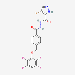 molecular formula C18H11BrF4N4O3 B4378333 4-BROMO-N'~3~-{4-[(2,3,5,6-TETRAFLUOROPHENOXY)METHYL]BENZOYL}-1H-PYRAZOLE-3-CARBOHYDRAZIDE 