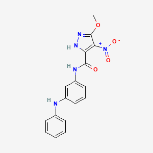 N-(3-anilinophenyl)-3-methoxy-4-nitro-1H-pyrazole-5-carboxamide