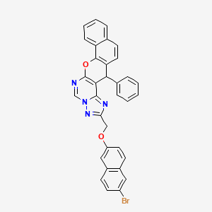 molecular formula C33H21BrN4O2 B4378396 2-{[(6-bromo-2-naphthyl)oxy]methyl}-14-phenyl-14H-benzo[7,8]chromeno[3,2-e][1,2,4]triazolo[1,5-c]pyrimidine 