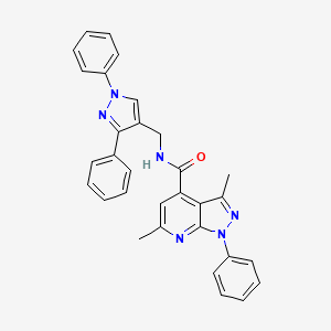 N-[(1,3-diphenyl-1H-pyrazol-4-yl)methyl]-3,6-dimethyl-1-phenyl-1H-pyrazolo[3,4-b]pyridine-4-carboxamide