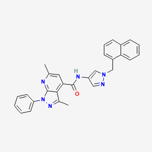 3,6-dimethyl-N-[1-(1-naphthylmethyl)-1H-pyrazol-4-yl]-1-phenyl-1H-pyrazolo[3,4-b]pyridine-4-carboxamide