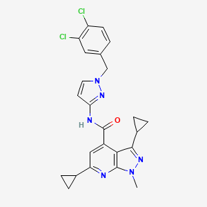 3,6-dicyclopropyl-N-[1-(3,4-dichlorobenzyl)-1H-pyrazol-3-yl]-1-methyl-1H-pyrazolo[3,4-b]pyridine-4-carboxamide