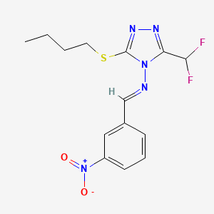 3-(butylthio)-5-(difluoromethyl)-N-(3-nitrobenzylidene)-4H-1,2,4-triazol-4-amine