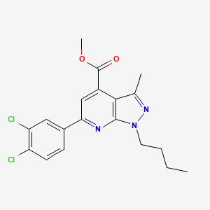 molecular formula C19H19Cl2N3O2 B4378529 methyl 1-butyl-6-(3,4-dichlorophenyl)-3-methyl-1H-pyrazolo[3,4-b]pyridine-4-carboxylate 