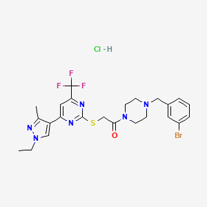 2-({2-[4-(3-bromobenzyl)-1-piperazinyl]-2-oxoethyl}thio)-4-(1-ethyl-3-methyl-1H-pyrazol-4-yl)-6-(trifluoromethyl)pyrimidine