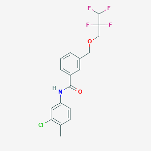 molecular formula C18H16ClF4NO2 B4378538 N-(3-chloro-4-methylphenyl)-3-[(2,2,3,3-tetrafluoropropoxy)methyl]benzamide 