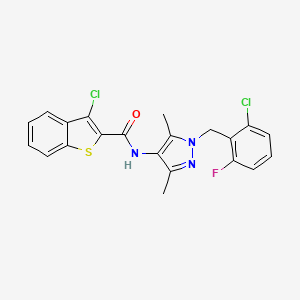 3-chloro-N-[1-(2-chloro-6-fluorobenzyl)-3,5-dimethyl-1H-pyrazol-4-yl]-1-benzothiophene-2-carboxamide