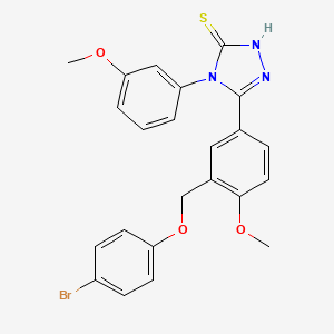 5-{3-[(4-BROMOPHENOXY)METHYL]-4-METHOXYPHENYL}-4-(3-METHOXYPHENYL)-4H-1,2,4-TRIAZOL-3-YLHYDROSULFIDE