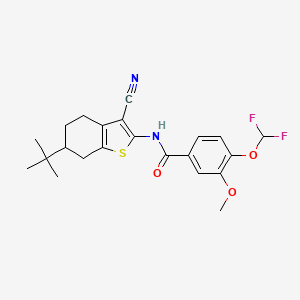 molecular formula C22H24F2N2O3S B4378563 N-[6-(TERT-BUTYL)-3-CYANO-4,5,6,7-TETRAHYDRO-1-BENZOTHIOPHEN-2-YL]-4-(DIFLUOROMETHOXY)-3-METHOXYBENZAMIDE 