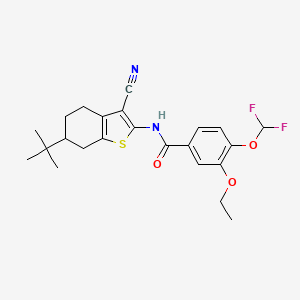 N-[6-(TERT-BUTYL)-3-CYANO-4,5,6,7-TETRAHYDRO-1-BENZOTHIOPHEN-2-YL]-4-(DIFLUOROMETHOXY)-3-ETHOXYBENZAMIDE