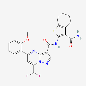 N-[3-(AMINOCARBONYL)-4,5,6,7-TETRAHYDRO-1-BENZOTHIOPHEN-2-YL]-7-(DIFLUOROMETHYL)-5-(2-METHOXYPHENYL)PYRAZOLO[1,5-A]PYRIMIDINE-3-CARBOXAMIDE