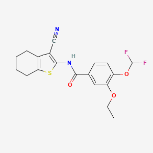 N-(3-cyano-4,5,6,7-tetrahydro-1-benzothiophen-2-yl)-4-(difluoromethoxy)-3-ethoxybenzamide