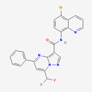 molecular formula C23H14BrF2N5O B4378585 N-(5-bromo-8-quinolinyl)-7-(difluoromethyl)-5-phenylpyrazolo[1,5-a]pyrimidine-3-carboxamide 