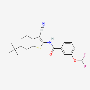 molecular formula C21H22F2N2O2S B4378589 N-[6-(TERT-BUTYL)-3-CYANO-4,5,6,7-TETRAHYDRO-1-BENZOTHIOPHEN-2-YL]-3-(DIFLUOROMETHOXY)BENZAMIDE 