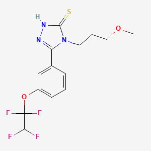 molecular formula C14H15F4N3O2S B4378605 4-(3-METHOXYPROPYL)-5-[3-(1,1,2,2-TETRAFLUOROETHOXY)PHENYL]-4H-1,2,4-TRIAZOL-3-YLHYDROSULFIDE 