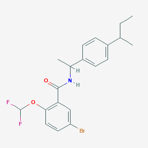 molecular formula C20H22BrF2NO2 B4378643 5-BROMO-N~1~-{1-[4-(SEC-BUTYL)PHENYL]ETHYL}-2-(DIFLUOROMETHOXY)BENZAMIDE 