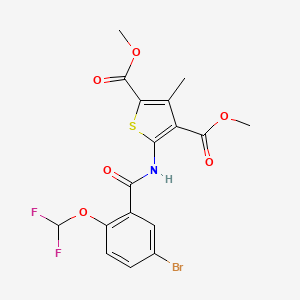 dimethyl 5-{[5-bromo-2-(difluoromethoxy)benzoyl]amino}-3-methyl-2,4-thiophenedicarboxylate