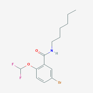 molecular formula C14H18BrF2NO2 B4378664 5-bromo-2-(difluoromethoxy)-N-hexylbenzamide 